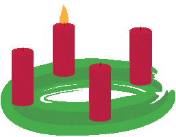 Candle Advent Sticker by Der Wein-Bischoff
