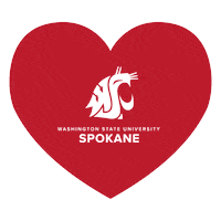 WSUSpokane heart go cougs cougs wsu Sticker
