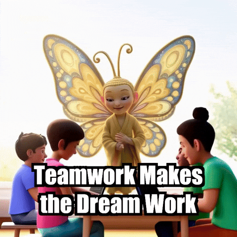 Teamwork Makes The Dream Work GIF by BuddhaFlyJourney