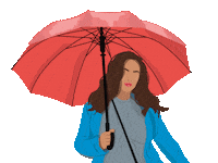 Fruffillustra girl umbrella alenaglb fruffillustra Sticker