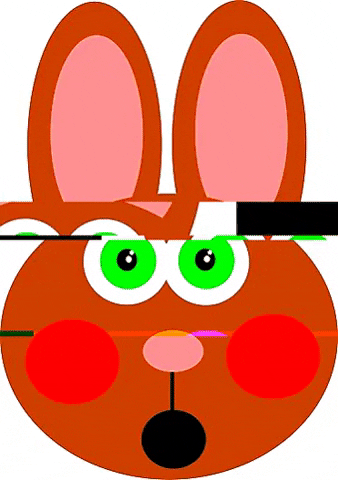 PommesdeTerres giphygifmaker rabbit shockedrabbit glitch GIF