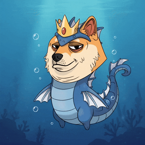 Digital Art Swimming GIF by Doge Pound