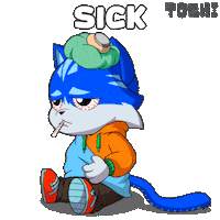 Tired Day Off Sticker by Toshithecat