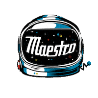 MaestroElectronics retro space guitar rocket Sticker