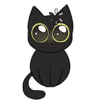 Black Cat Thinking Sticker