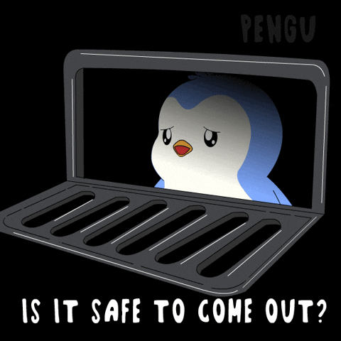 Scared Penguin GIF by Pudgy Penguins