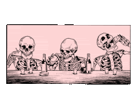 SoreToothDesigns drunk drinking skull alcohol Sticker