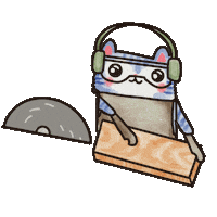Hand Made Cat Sticker by Barbaramtbbq
