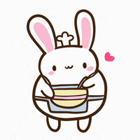 LuckyBunnys kawaii bunny cooking shake GIF