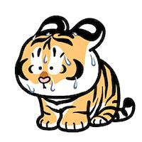 HuCreates cat illustration tiger tension Sticker
