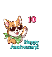 Happy Anniversary Corgi Sticker by MYTONA