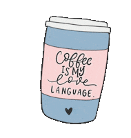 lovelyletteringcorner coffee lettering morning coffee coffee cup Sticker