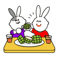 bunny eating Sticker