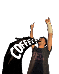 Coffee Caffeine Sticker by Rum Baba coffeeroasters