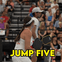 High Five Hands Up GIF by NJ 5s | Major League Pickleball