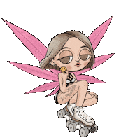 Skate Butterfly Sticker by Camilla Art Illustrations