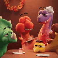 Dinner Table Eating GIF by Claynosaurz