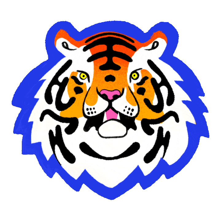 Tiger Stripes Yes Sticker by MUTI