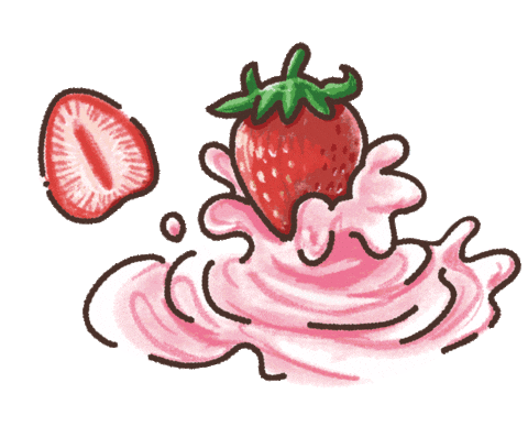 Strawberry いちご Sticker by nicocook