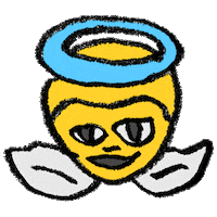angel emoji Sticker by Adam J. Kurtz