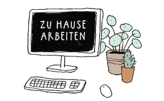 dillekamillede homeoffice zuhause arbeiten zu hause Sticker