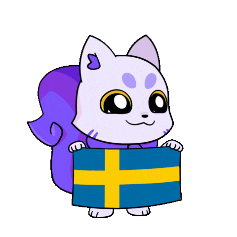 Flag Sweden Sticker by Lucky Kat Studios
