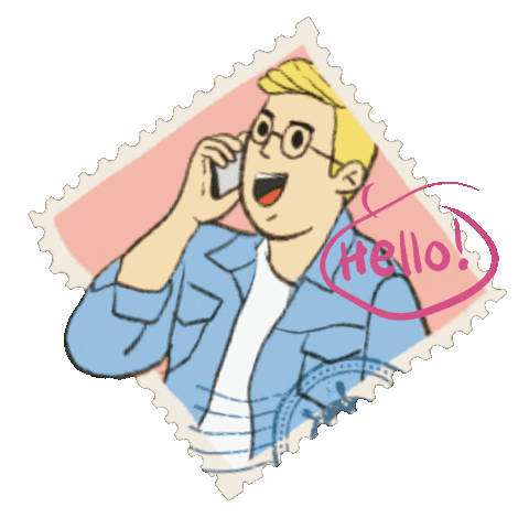 Cellamatpagi giphyupload decor stamp phone call Sticker