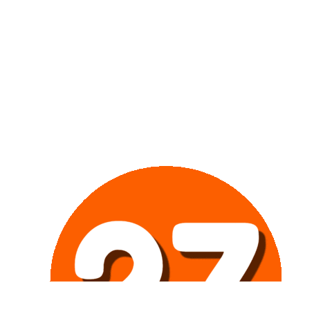 Orange Number Sticker