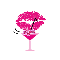 Cocktail Pink Flower Sticker by Pink Kisses