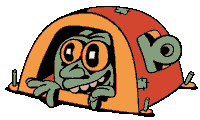 Woods Camping Sticker by Killer Acid