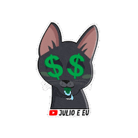 julioeeu cat money kitten gato Sticker