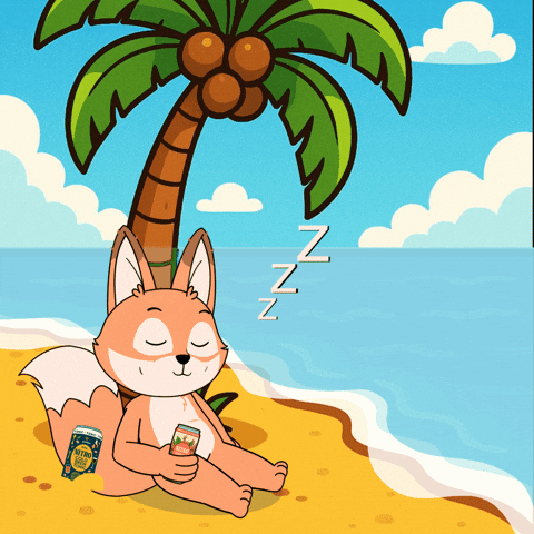 Sleepy Beach Day GIF by Raposa Coffee