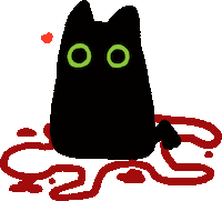 Black Cat Love Sticker