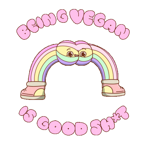 Plant Based Diet Rainbow Sticker by PETA