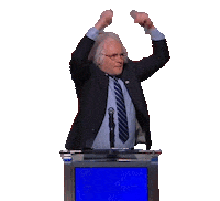 bernie sanders swing arms Sticker by Leroy Patterson
