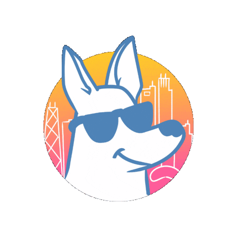 PawsForWalks giphygifmaker dog gradient dog walker Sticker