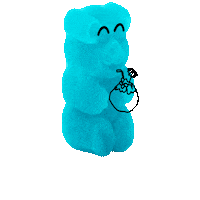 ositosconalcohol fun blue bouncy gummy bear Sticker