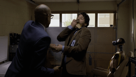 adam pally eating GIF by makinghistory