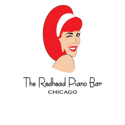 Redhead Piano Bar Sticker by lmgchicago