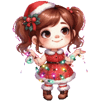 Merry Christmas Girl Sticker