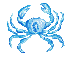 AlexaMartinDesigns crab alexa amd watercolor painting Sticker
