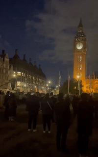 Crowd Holds Moment of Silence for Late Queen in London's Parliament Square