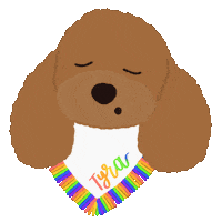 Sleepy Toy Poodle Sticker