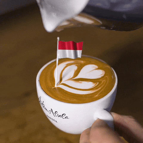 dritanalsela coffee flag indonesia cappuccino GIF