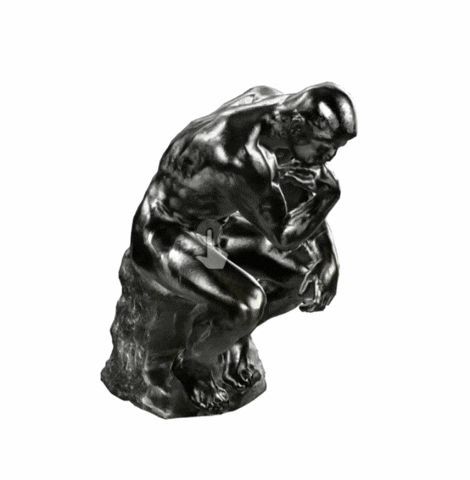 The Thinker Sculpture GIF by ElmonX