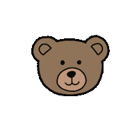 Brown Bear Heart Sticker