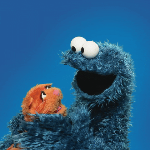 Cookie Monster Hug GIF by Sesame Street