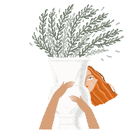 Girl Flowers Sticker