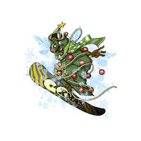 Christmas Snowboarding Sticker by letsgo.gorilla