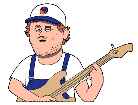 Guitar Sing Sticker by Ed Banger Records